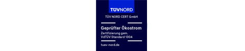 Der Strom von EWE ist TÜV-zertifiziert.